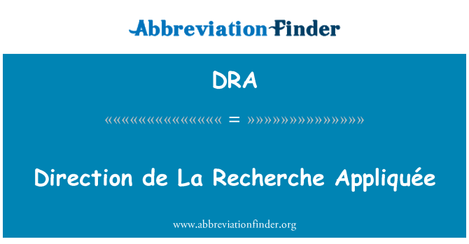 DRA: दिशा de La अति सूक्ष्म Appliquée