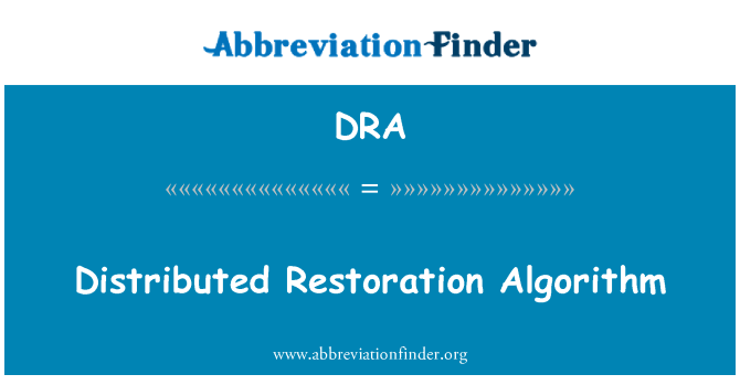 DRA: Algoritmo de restauração distribuídos