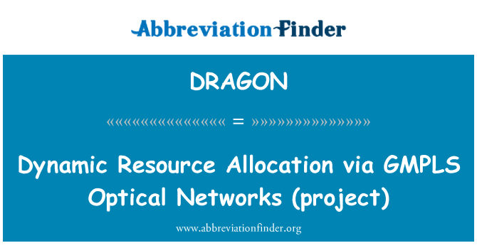 DRAGON: Dynamische toewijzing via GMPLS optische netwerken (project)