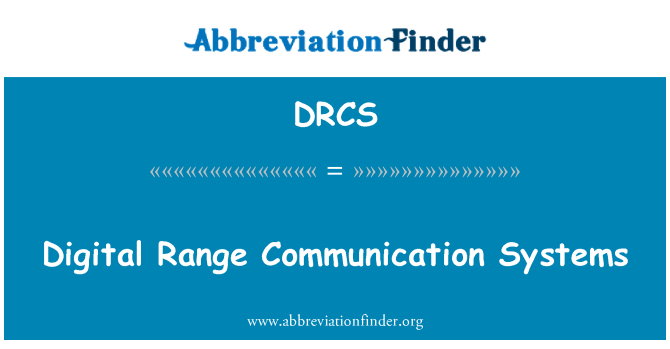 DRCS: Obseg digitalnih komunikacijskih sistemov