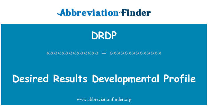 DRDP: Desired Results Developmental Profile