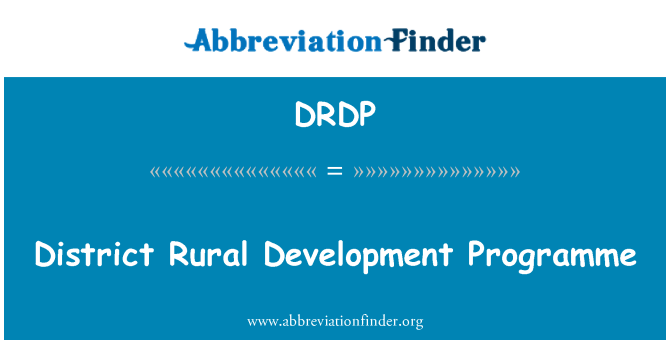DRDP: District Rural Development Programme