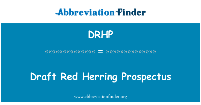 DRHP: Projet de Prospectus Red Herring