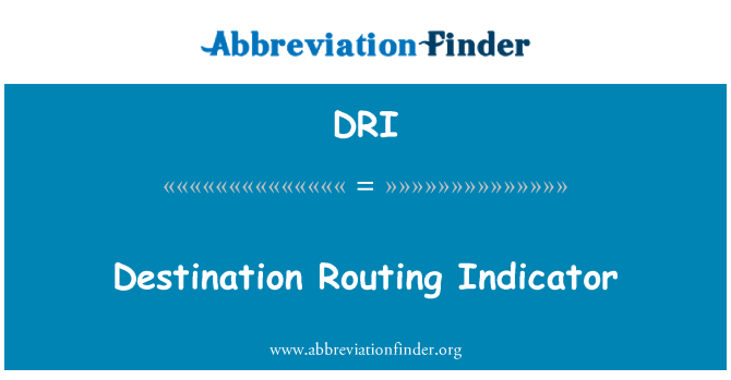 DRI: Destination Routing indikator