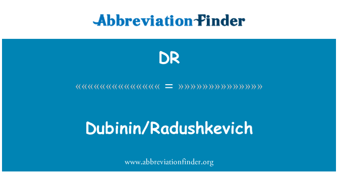 DR: Dubinin/Radushkevich