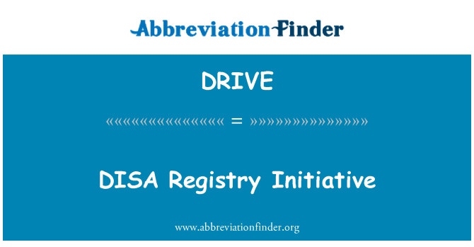 DRIVE: DISA Registry inisiatif