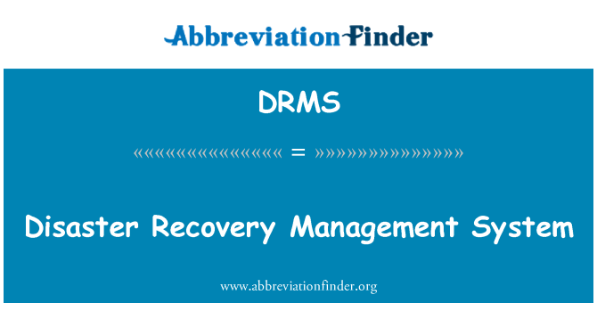 DRMS: Disaster Recovery Management System