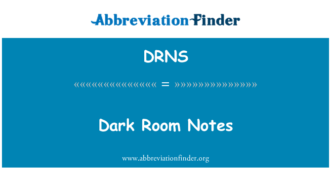 DRNS: Informations sur la chambre noire