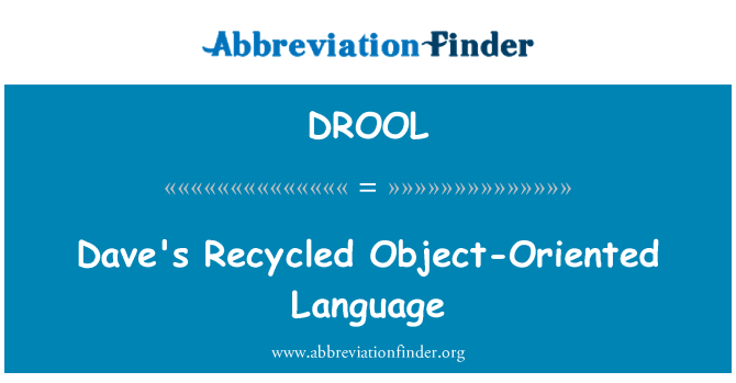 DROOL: דייב הוא ממוחזר שפה מונחה-עצמים