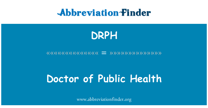 DRPH: It-tabib tas-saħħa pubblika
