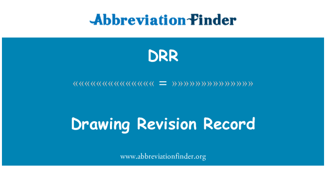 DRR: Zeichnung Revision Datensatz