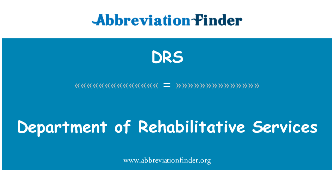 DRS: Departamentu usług rehabilitacyjnych