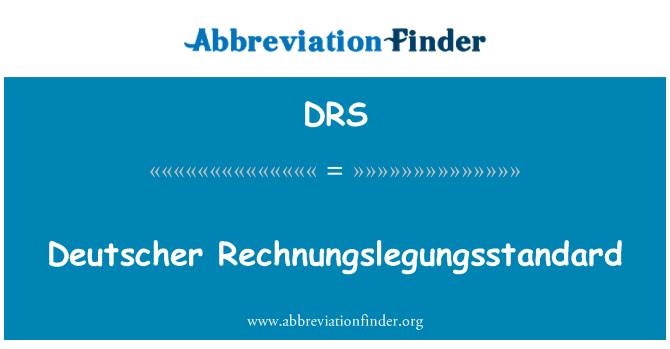 DRS: ड्यूशर Rechnungslegungsstandard