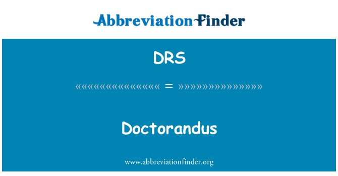 DRS: Doctorandus