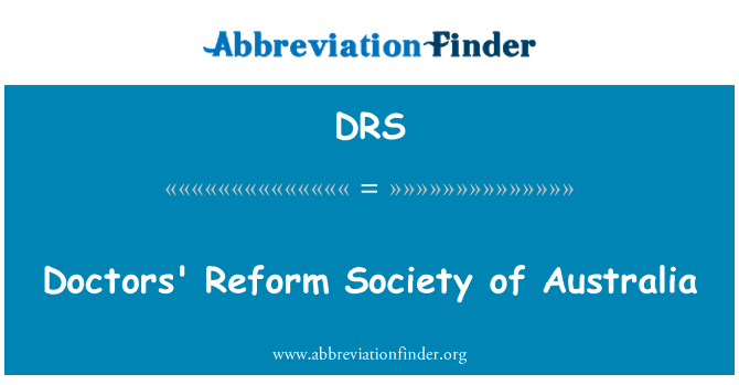 DRS: Lægernes Reform Society of Australia