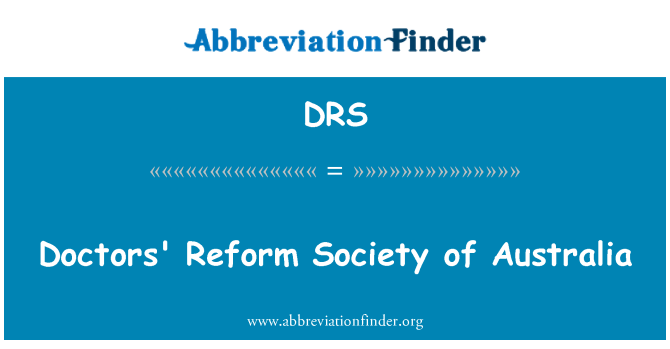 DRS: Riforma Society medici dell'Australia