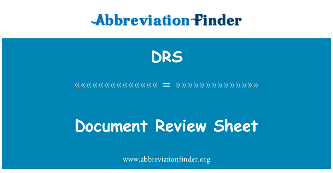 DRS: 문서 검토 시트