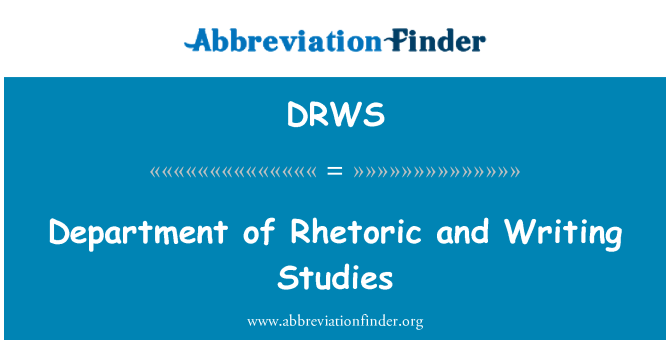 DRWS: במחלקה לרטוריקה ולימודי הכתיבה