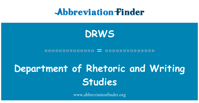 DRWS: Département de rhétorique et études d'écriture