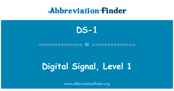 DS-1: Digitalni Signal, ravni 1