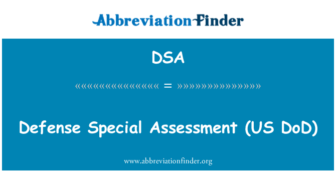 DSA: Obrana osobitné posúdenie (US DoD)