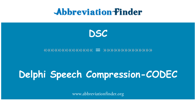 DSC: Delphi Speech Compression-CODEC