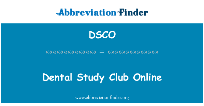 DSCO: Tandheelkundige studie Club Online