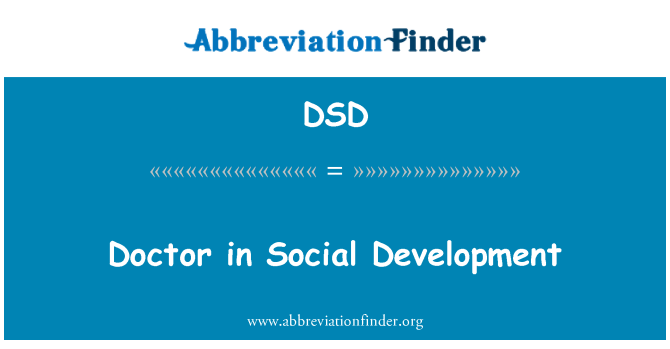 DSD: Doctor en Desenvolupament Social