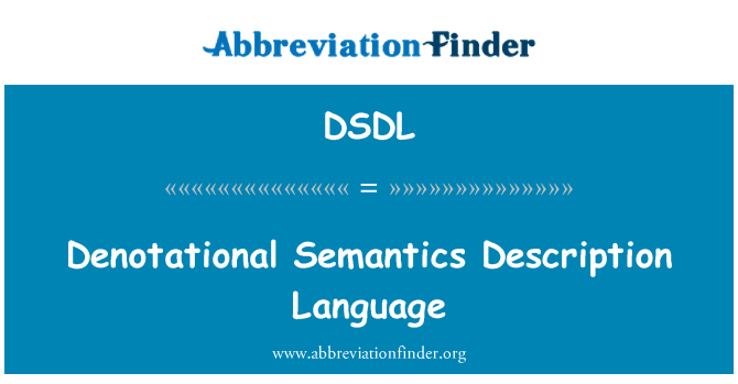 DSDL: שפת תיאור סמנטיקה denotational