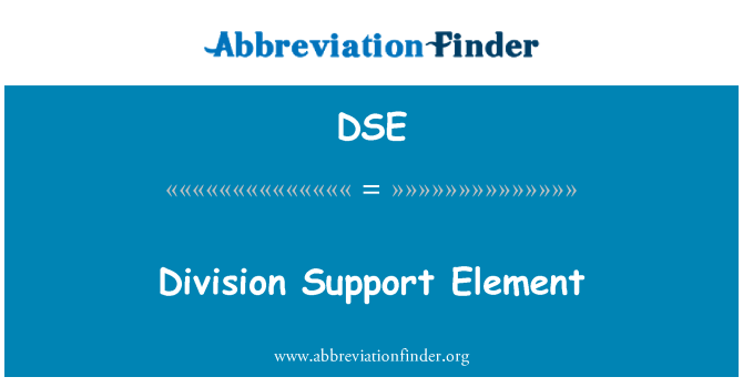 DSE: Division Support Element