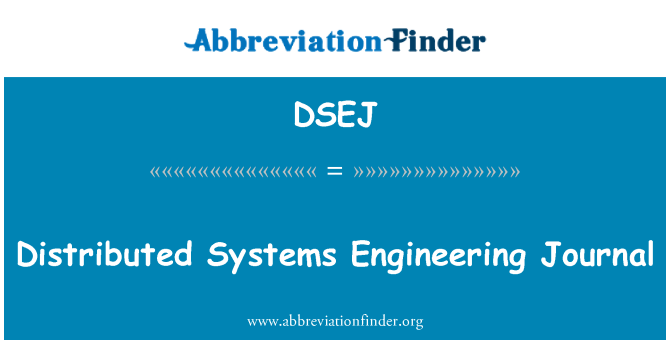 DSEJ: Gedistribueerde systemen Engineering Journal