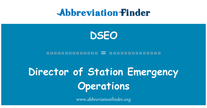 DSEO: Direktè operasyon dijans nan estasyon