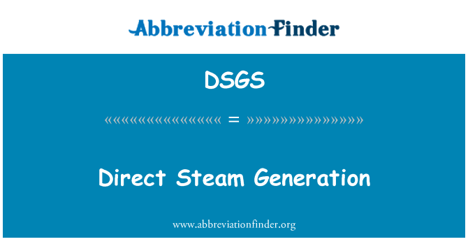 DSGS: توليد البخار مباشرة