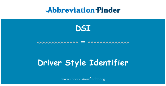 DSI: Identificador de estilo driver