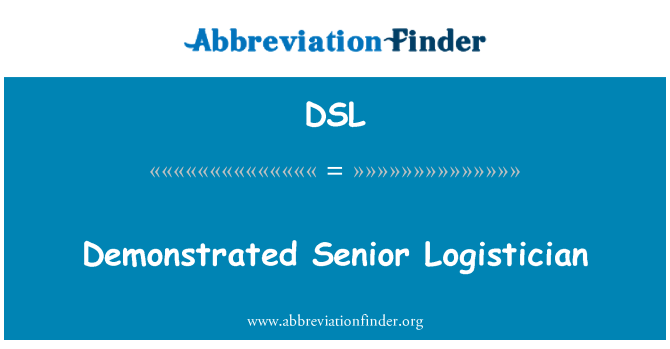 DSL: Logistician ارشد نشان داد