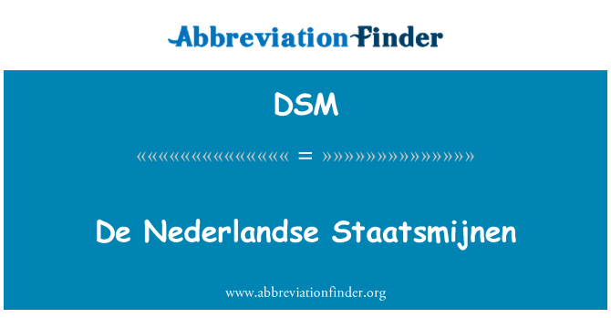 DSM: De Nederlandse Staatsmijnen