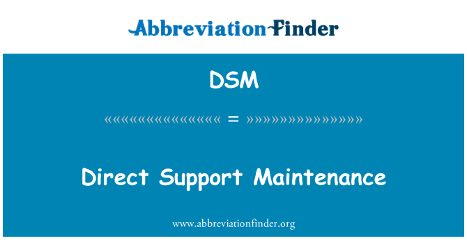 DSM: Doğrudan destek bakım