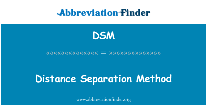 DSM: Méthode de séparation de distance