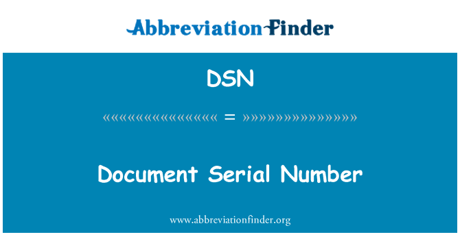 DSN: Handlingens serienummer