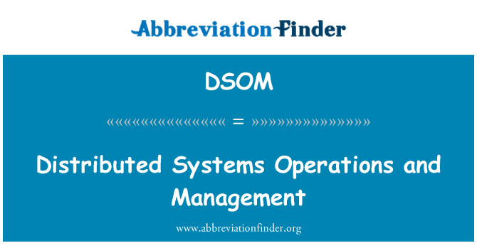 DSOM: Distribye sistèm operasyon Et Gestion