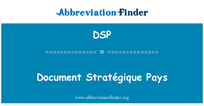 DSP: Dokumendi Stratégique maksab
