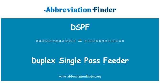 single pass duplex feeder