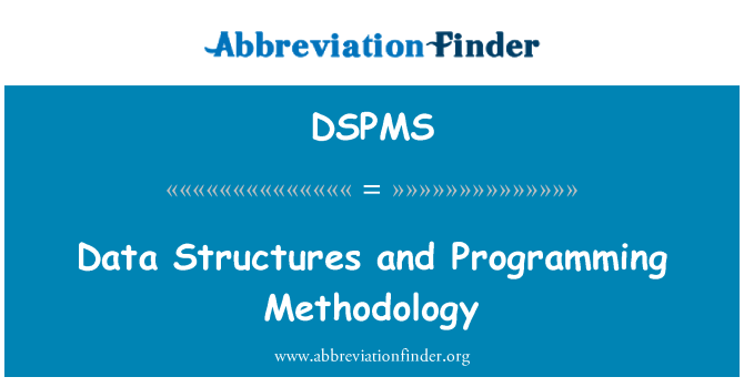 DSPMS: Structures de données et la méthodologie de programmation