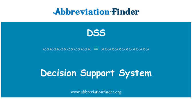 DSS: 의사 결정 지원 시스템