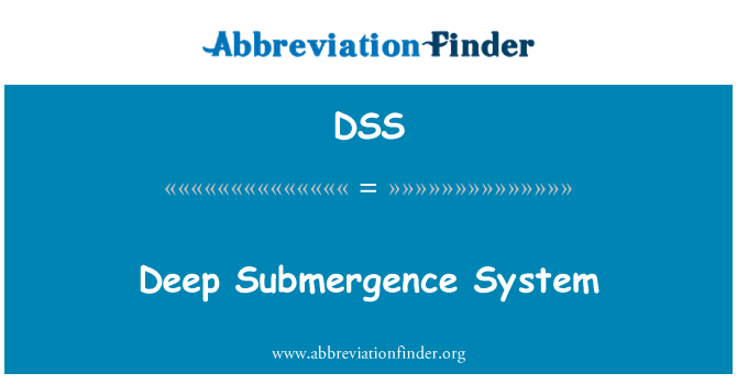 DSS: Hlboké ponorenia systém