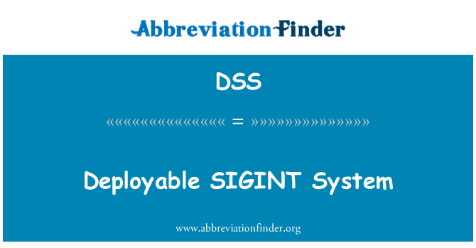 DSS: Rozmístitelných SIGINT systém