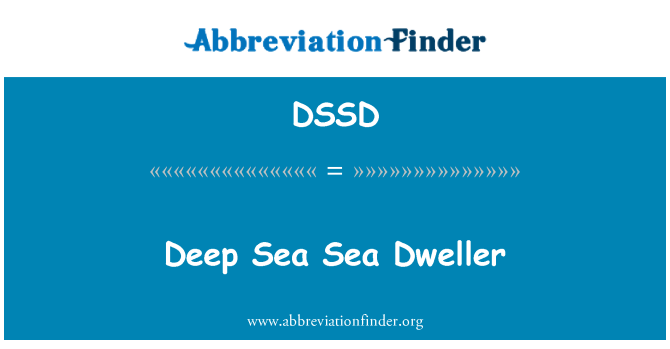 DSSD: Deep Sea Sea beboerne