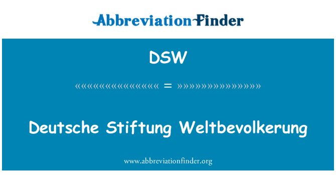 DSW: Deutsche Stiftung Weltbevolkerung