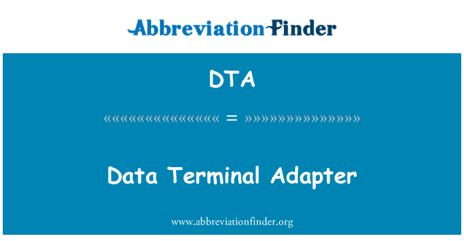DTA: 데이터 터미널 어댑터