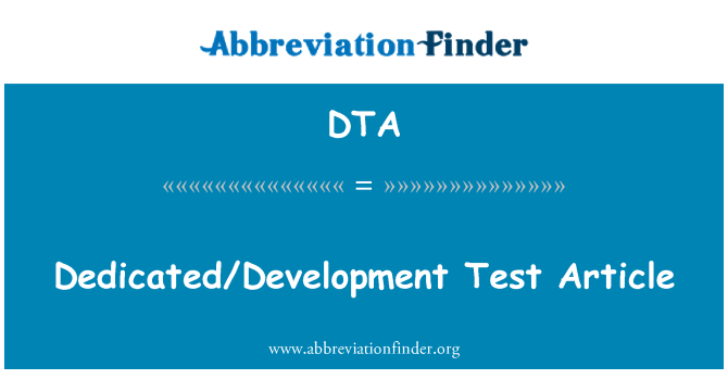 DTA: Skirta/plėtros Test straipsnis